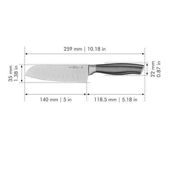 ZWILLING J.A. Henckels Graphite Forged 5" Hollow Edge Santuko Knife - Picture 3 of 6